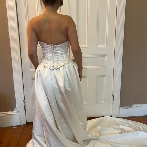 2 Piece Wedding Dress Beaded Embroidered Gown - Picture 8 of 14